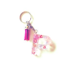 Monogram Resin Personalized letter P keychain